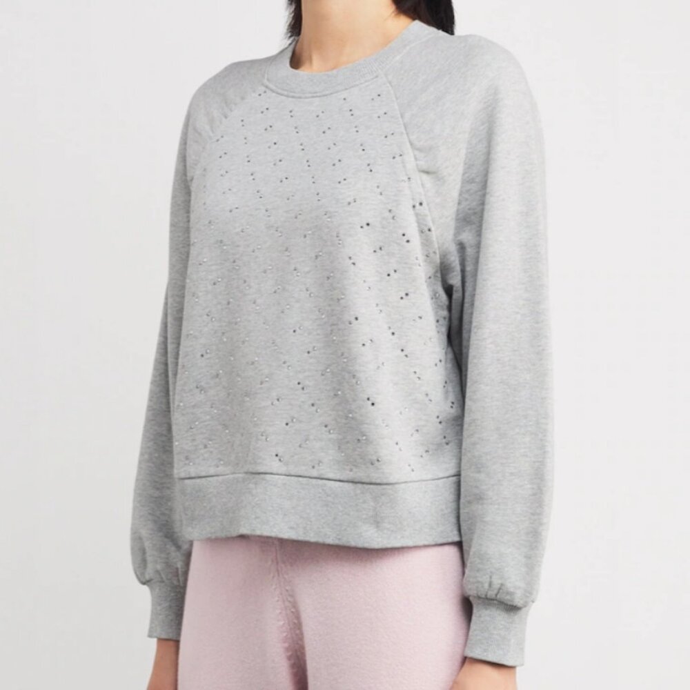 PAIGE Embellished Tricia Sweatshirt in Heather Grey
